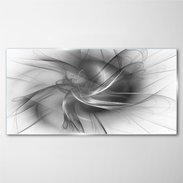 Tableau en verre Tourbillons abstraits aux tons monochromes