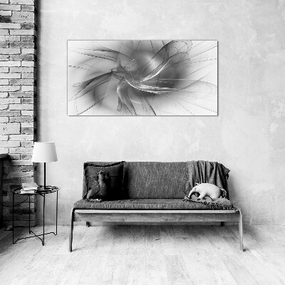 Tableau en verre Tourbillons abstraits aux tons monochromes