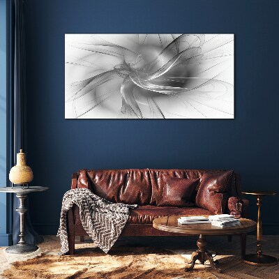 Tableau en verre Tourbillons abstraits aux tons monochromes