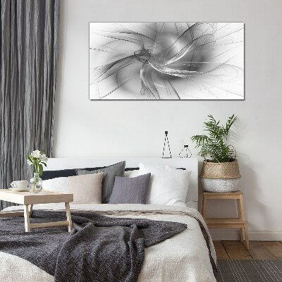 Tableau en verre Tourbillons abstraits aux tons monochromes