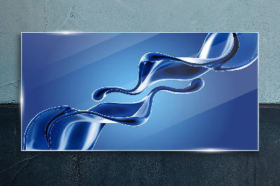 Tableau imprimé sur verre Vagues de verre bleu
