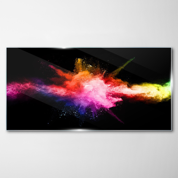 Tableau photo sur verre Une explosion de couleurs dans le noir