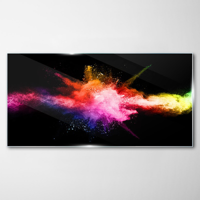 Tableau photo sur verre Une explosion de couleurs dans le noir
