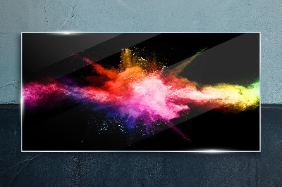 Tableau photo sur verre Une explosion de couleurs dans le noir