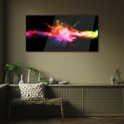 Tableau photo sur verre Une explosion de couleurs dans le noir