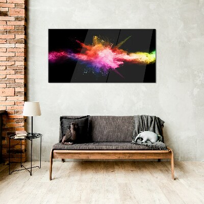 Tableau photo sur verre Une explosion de couleurs dans le noir