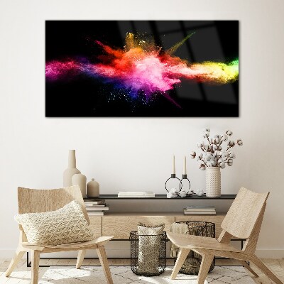 Tableau photo sur verre Une explosion de couleurs dans le noir