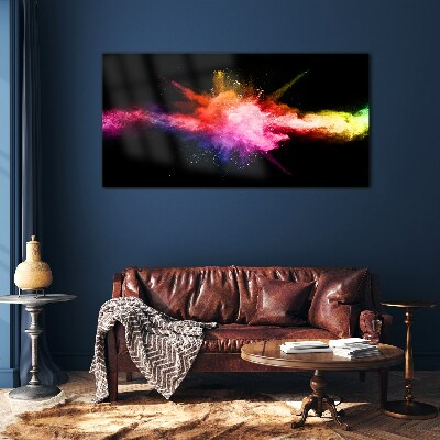 Tableau photo sur verre Une explosion de couleurs dans le noir
