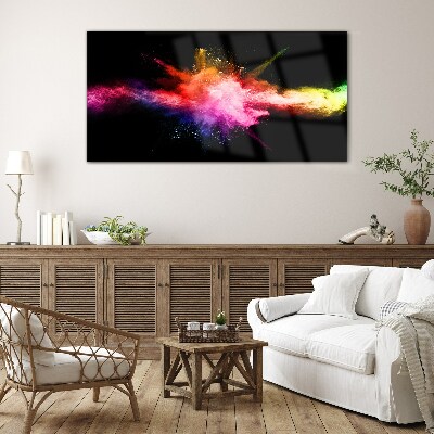 Tableau photo sur verre Une explosion de couleurs dans le noir