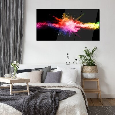 Tableau photo sur verre Une explosion de couleurs dans le noir