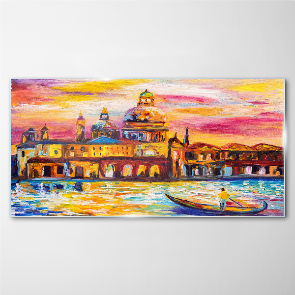 Tableau photo sur verre Venise aux couleurs du coucher de soleil