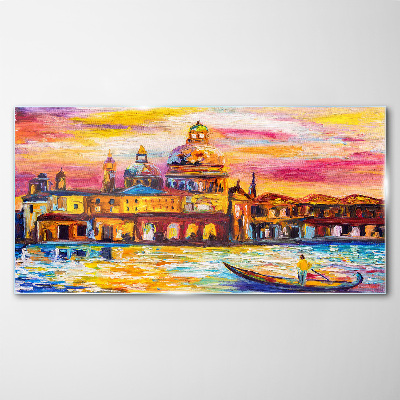 Tableau photo sur verre Venise aux couleurs du coucher de soleil
