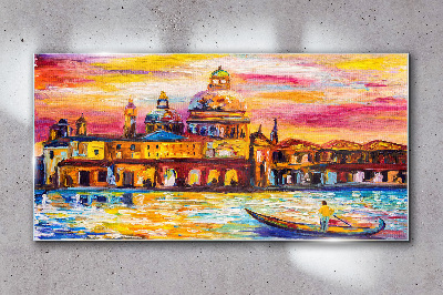 Tableau photo sur verre Venise aux couleurs du coucher de soleil