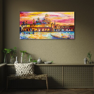Tableau photo sur verre Venise aux couleurs du coucher de soleil