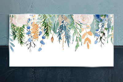 Tableau sur verre Paysage floral à l'aquarelle
