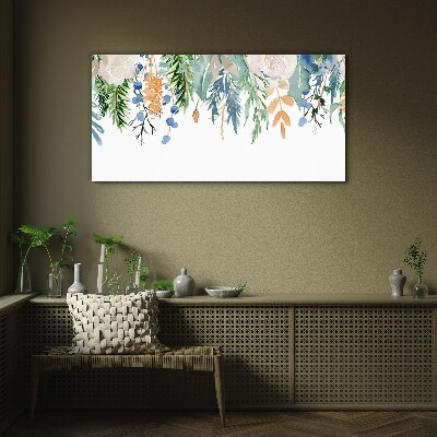 Tableau sur verre Paysage floral à l'aquarelle
