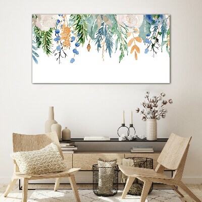 Tableau sur verre Paysage floral à l'aquarelle