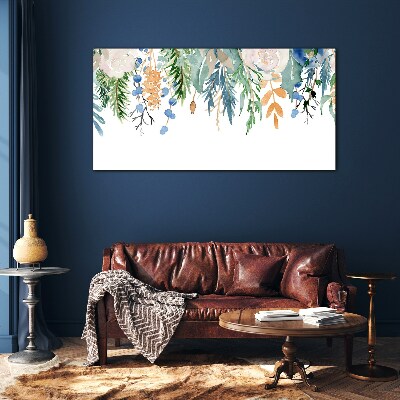 Tableau sur verre Paysage floral à l'aquarelle