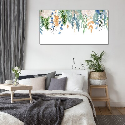 Tableau sur verre Paysage floral à l'aquarelle