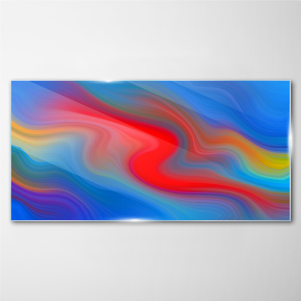 Tableau imprimé sur verre Vagues de couleurs en mouvement