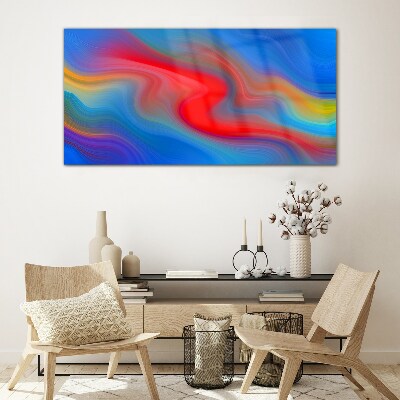 Tableau imprimé sur verre Vagues de couleurs en mouvement