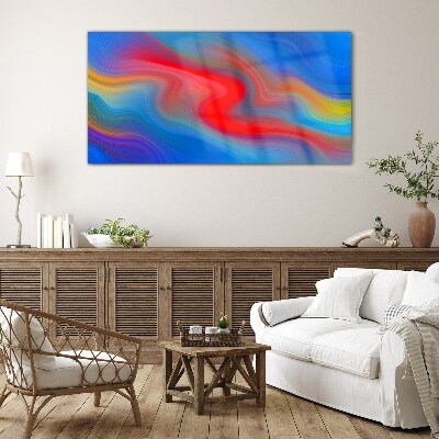 Tableau imprimé sur verre Vagues de couleurs en mouvement