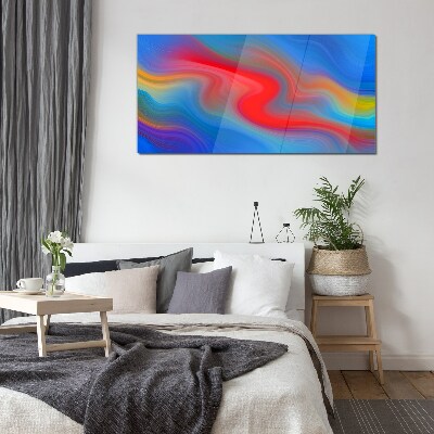 Tableau imprimé sur verre Vagues de couleurs en mouvement