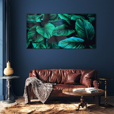 Tableau photo sur verre Feuilles tropicales vertes