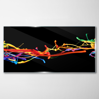 Tableau en verre Taches colorées sur fond noir