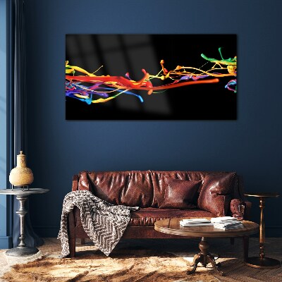 Tableau en verre Taches colorées sur fond noir