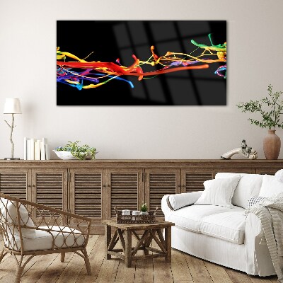 Tableau en verre Taches colorées sur fond noir