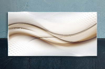 Tableau verre imprimé Des vagues dans les tons beiges