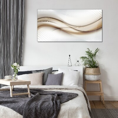 Tableau verre imprimé Des vagues dans les tons beiges
