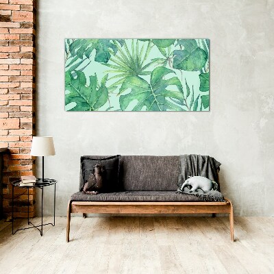 Tableau photo sur verre Verdure tropicale à l'aquarelle