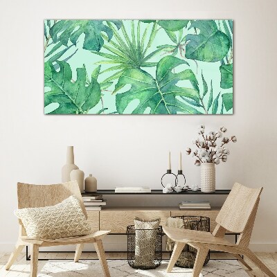 Tableau photo sur verre Verdure tropicale à l'aquarelle