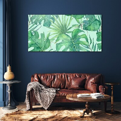 Tableau photo sur verre Verdure tropicale à l'aquarelle