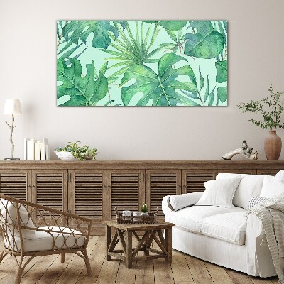 Tableau photo sur verre Verdure tropicale à l'aquarelle