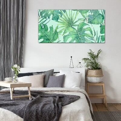 Tableau photo sur verre Verdure tropicale à l'aquarelle