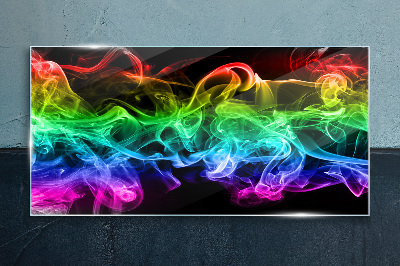 Tableau sur verre Des traînées de fumée colorées