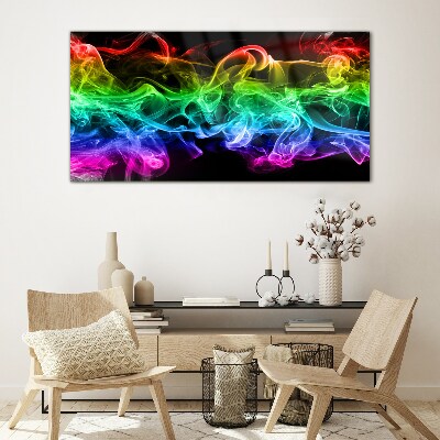 Tableau sur verre Des traînées de fumée colorées