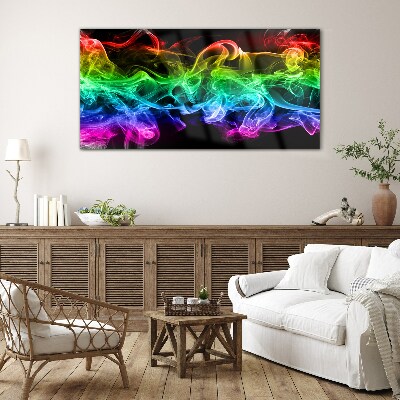 Tableau sur verre Des traînées de fumée colorées