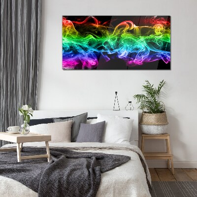 Tableau sur verre Des traînées de fumée colorées
