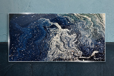 Tableau en verre Vagues de l'océan dans les tons bleus