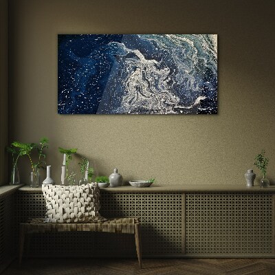 Tableau en verre Vagues de l'océan dans les tons bleus