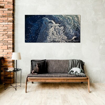 Tableau en verre Vagues de l'océan dans les tons bleus