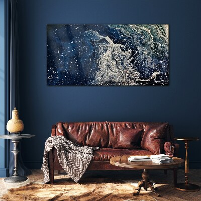 Tableau en verre Vagues de l'océan dans les tons bleus