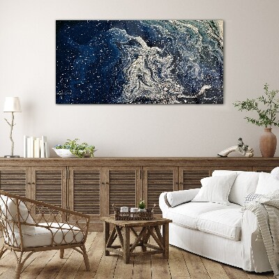 Tableau en verre Vagues de l'océan dans les tons bleus