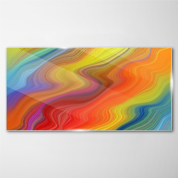Tableau sur verre Une vague de couleurs en mouvement