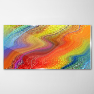 Tableau sur verre Une vague de couleurs en mouvement