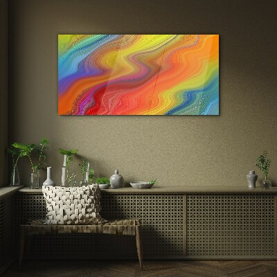 Tableau sur verre Une vague de couleurs en mouvement